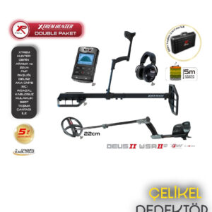 XP DEUS 2 DEDEKTÖR - Ana Ünite, WSA2XL Kulaklık, Xtrem Hunter Derin Arama Başlığı ve 22CM FMF Başlık