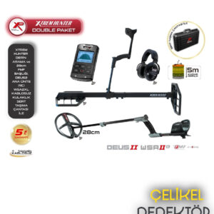 XP DEUS 2 DEDEKTÖR - Ana Ünite, WSA2XL Kulaklık, Xtrem Hunter Derin Arama Başlığı ve 28CM FMF Başlık